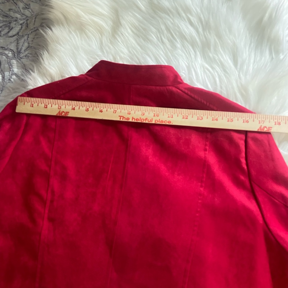 Studio Works Women's Bold Red Faux Suede lm Jacket - Picture 11 of 11